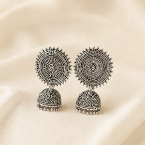 Antique Gold/ Silver Jhumka Earrings