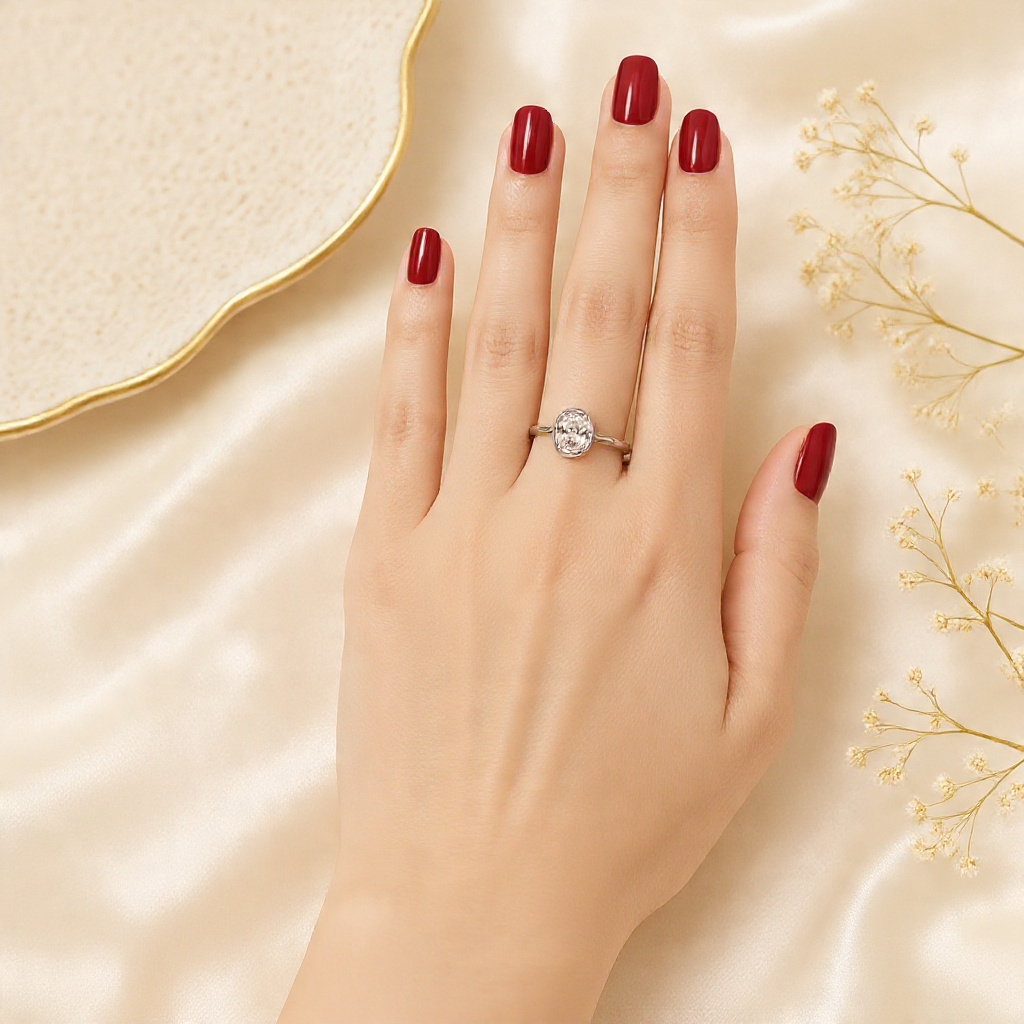 Oval Solitaire Ring by SMCollectiveCo.